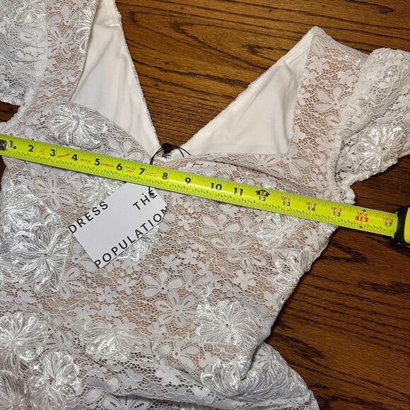 Dress The Population Marissa Fit & Flare Lace Mini Dress Bridal Cocktail Size XS - Picture 15 of 15